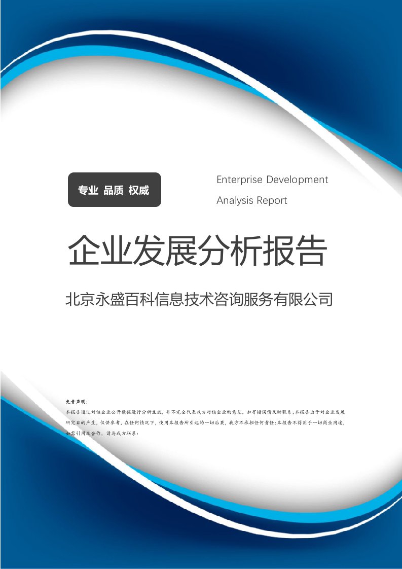 北京永盛百科信息技術(shù)咨詢服務(wù)企業(yè)發(fā)展分析報(bào)告